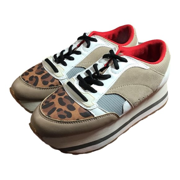 Zara Size EU 37 Multicolor Leopard Print Platform - Picture 2 of 12
